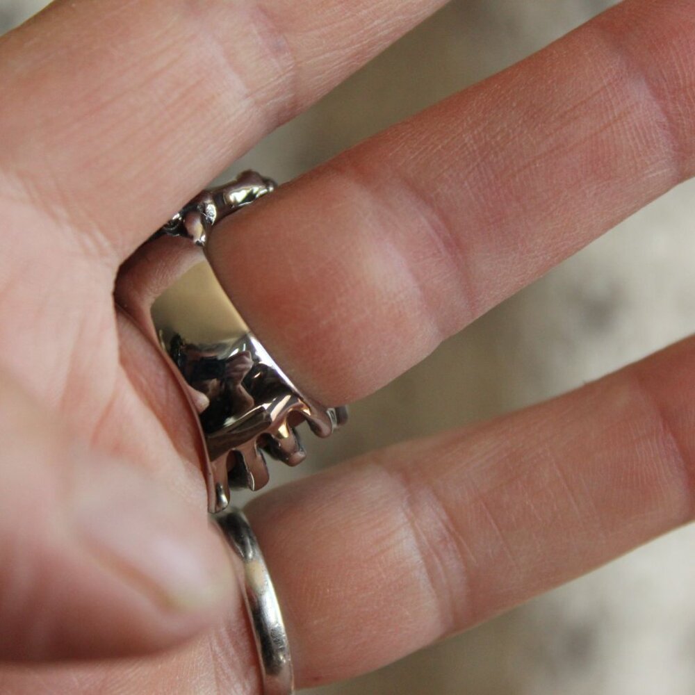 Gothic Statement Ring, Skeleton Hand and Fingers, Size approx 6.5-7 - Picture 9 of 10